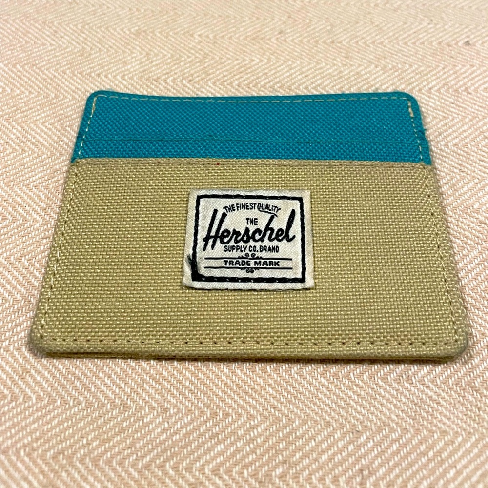 Hershel Charlie Card Holder - tan and teal